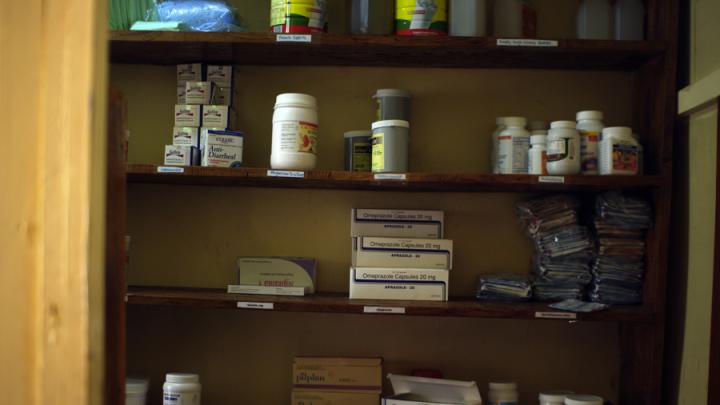 A supply closet in the clinic