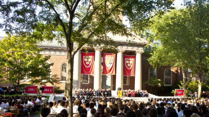 President Drew Faust welcomes the members of the class of 2014 during Freshman Convocation. “You’re all experts at succeeding,” she told them—and then encouraged them to take risks.