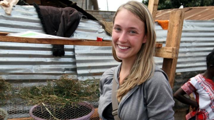 In Nairobi’s Kibera slum last August, Elizabeth Nowak ’10 worked with residents to build prototypes of VertiGrow, a vertical planter she designed with classmates in a Harvard course.