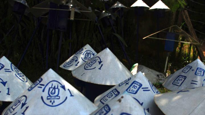 Chlorine dispensers clustered outside the IPA office