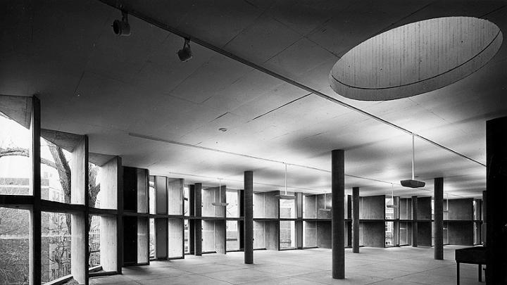 Interior of the finished Carpenter Center for the Visual Arts.