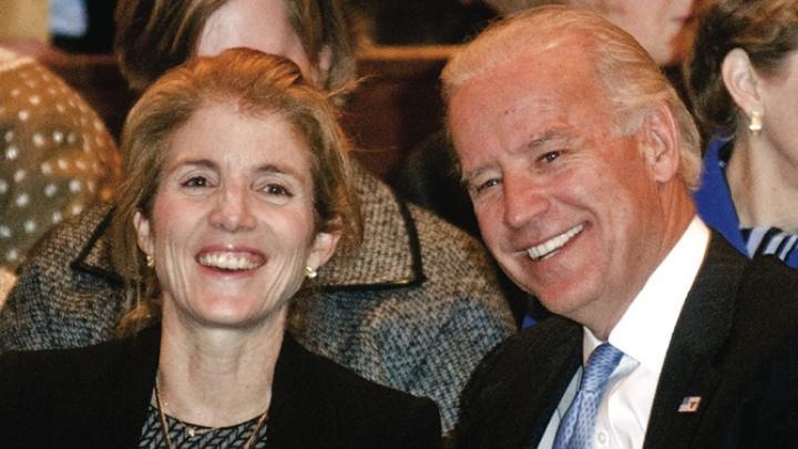 Caroline Kennedy and Vice President-elect Joe Biden