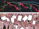 data chart and numbers atop an illustration of protesters 