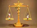 Illustration depicting a balance scale with a football player on one side and a doctor on the other.