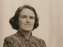 Barbara Lawrence seated, wearing a textured blouse, in a portrait from the late 1930s.