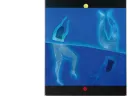 Painting of swimmers in blue tones 