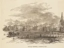 Engraving of the Harvard campus in the 1800s