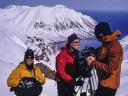 group of people with camera equipment above the fjords in Iceland 