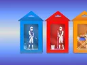 An illustration of robots doing housework