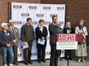 Crimson Courage speakers at podium 