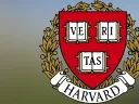 Harvard University logo featuring a red shield, books, and a laurel wreath.