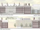 The renovation of Winthrop House includes plans for a five-story addition to Gore Hall at Plympton and Mill streets.