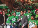 Photograph of Steven Choi urging passage of driver’s license bill
