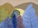 Discolored trees over a vista