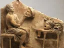 Republican or Early Imperial Roman relief of the Greek playwright Menander, 100 BCE-early first century CE