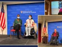 Collage of participants in a panel discussion at Harvard Kennedy School