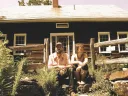 Tyler Gibbons and Robin MacArthur outside the Vermont home of her grandmother, Margaret MacArthur.