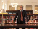 Randall Kennedy at the table where he does his research in the reading room of Harvard Law School&rsquo;s Langdell Library 