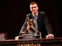A finalist for the second year in a row, Jimmy Vesey won this year's Hobey Baker Memorial Award.