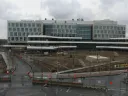 Photograph, Allston science and engineering complex with construction halted, April 9, 2020