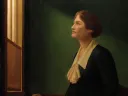 Posthumous portrait of astronomer Cecilia Payne-Gaposchkin looking up and through a window, echoing Vermeer’s painting “The Astronomer”