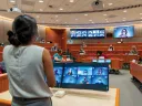 Harvard Business School hybrid classroom for in-person and remote learning