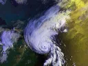 Satellite image of Hurricane Bob approaching New England in August 1991
