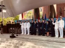 Photo of ROTC graduates being sworn in.