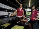 At home, far from home: New Zealander brothers James (left) and Sam O’Connor in Newell Boathouse 