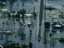 Photograph of a flood Texas residential street