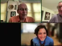 Screenshot of Tracy Kidder, Jim O'Connell, and Shira Simon