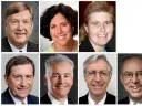 Top row from left: Stephen W. Baird , Deborah Kaufman Goldfine, and Stacie J. Kerrigan. Bottom row from left: Ralph A. Mariani, Daniel A. Medina, Paul E. Thornton, and Stephen C. Trivers