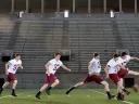 In Harvard Stadium, David Mothander practices a kickoff, using the ubiquitous &ldquo;soccer-style&rdquo; kicking technique. Scroll down for a <a href="#placekick">video.</a></p> 