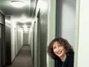 Nancy Rosenblum in her Greenwich Village apartment building
