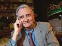 E. O. Wilson with his new <i>Pheldole</i> monograph and a specimen tray from the Museum of Comparative Zoology collection.