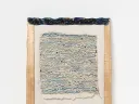 A framed drawing titled Accompanied: Two Views of the Sea, 2017-2020, by Marilyn Pappas and Jill Slosburg-Ackerman.
