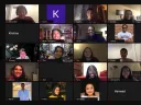 Group of people attending a virtual meeting