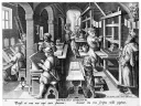 The <i>Invention of Book Printing</i> comes from <i>Nova Reperta</i> (New inventions and discoveries of modern times), by Stradanus (Jan van der Straet), the first such illustrated compendium of postclassical innovations (ca. 1599- 1603). The ability to print many copies of such works revolutionized communication of ideas in the sixteenth century.