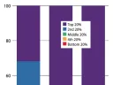 Skewed Preferences: From left to right: the wealth distribution Norton’s respondents said would be ideal; how they estimated wealth was currently distributed; and the actual distribution of wealth in the United States.