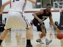 Sophomore Zena Edosomwan dunked with authority and scored 11 points in the preseason scrimmage.