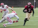 The nifty 28-yard punt return of Seitu Smith ’15 jump-started the Crimson on the way to the touchdown by Paul Stanton Jr. ’16 that made it 17-0.