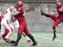 Sophomore Jon Sot averaged a staggering 56.3 yards on three boots. Meanwhile, a second Crimson punter, junior Sean McKeough, also had a booming day, averaging 41.2 yards on four kicks. 