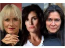 Three headshots: V (formerly Even Ensler), Idina Menzel, and Diane Paulus
