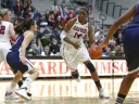 Harvard forward Temi Fagbenle ’15 in action against Yale last year 