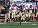With nary a Quaker in sight and the Harvard bench cheering him on, Paul Stanton Jr. ’16 cruised goalward on his 75-yard, second-period touchdown dash. The score, already Stanton’s second of the game, gave the Crimson a 14-10 lead.