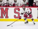 Senior forward Miye D’Oench is Harvard's lead attacker this season, with six goals and 12 points, including two assists Tuesday night against Northeastern. 