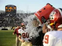 Coach Murphy got a Powerade shower as time expired.
