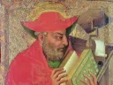 Saint Jerome—whose Latin translation <i>was</i> the European Bible for a thousand years— by Theodoricus of Prague (fl. 1359-1381)