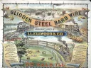 The I.L. Ellwood Company used gleaming locomotives to highlight the advantages of its "barb wire" fencing.