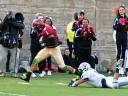 The play that made &ldquo;slant and go&rdquo; part of Crimson lore: having put a double move on Yale&rsquo;s Dale Harris, Andrew Fischer &rsquo;16 capered into the end zone after catching the winning pass from Conner Hempel with 55 seconds left.